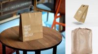 4953+ 1 kg Kraft Paper Bag PSD Mockup Halfside View Editable Design PSD File