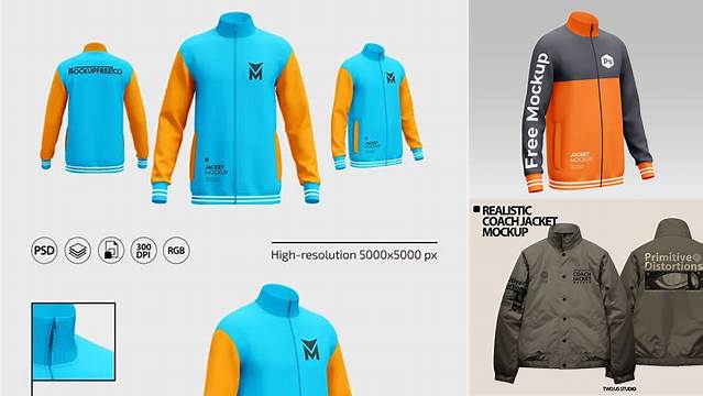 4954+ Men's Jacket PSD Mockup Back View Creative Digital PSD Download