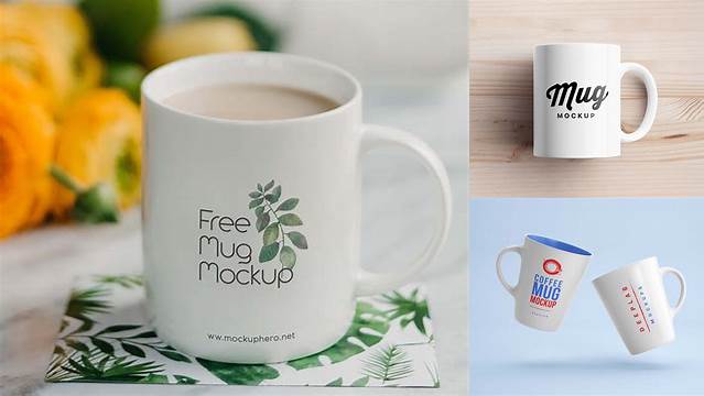 4956+ Textured Mug PSD Mockup Front View Editable Photoshop File