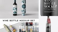 4956+ Wine Bottle in Glossy Paper Wrap With Label PSD Mockup Creative Design Mockup