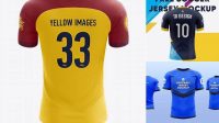 4958+ Men’s Soccer Team Jersey PSD Mockup Back View Versatile PSD Mockup File