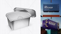 4958+ Opened Metallic Container PSD Mockup Half Side View Free Photoshop Mockup Design