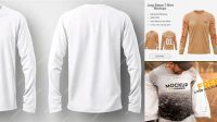 496+ Mens Long Sleeve T-Shirt HQ PSD Mockup Half Side View Professional PSD Mockup