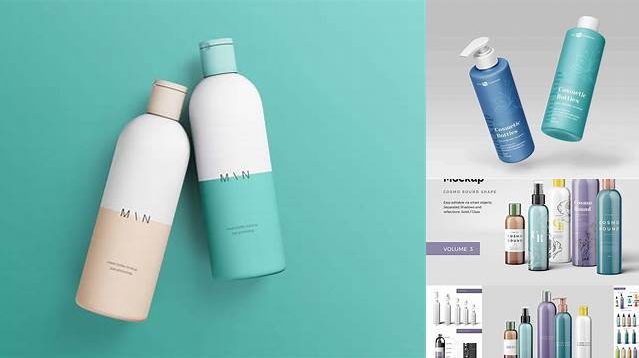 4961+ Cosmetic Bottle with Glossy Glass PSD Mockup Digital Download