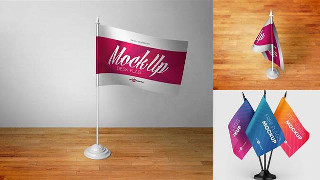 4963+ Desk Flags PSD Mockup Free Downloadable Graphic Resource