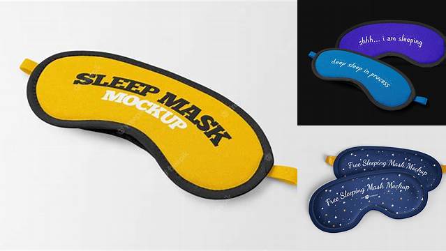 4965+ Sleep Mask PSD Mockup Half Side View Fully Customizable Photoshop Freebie