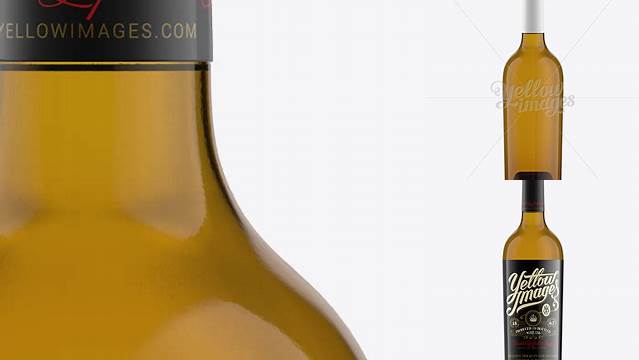 4967+ 75cl Aleka Amber Glass Bottle with White Wine PSD Mockup Exclusive Free Creative Resource