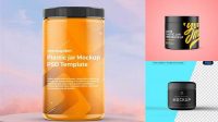 4968+ Matte Plastic Jar PSD Mockup Front View High-Angle Shot Fully Customizable Mockup PSD Free