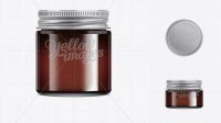 4970+ Dark Brown Glass Jar With Metal Lid 100ml Smart PNG Image