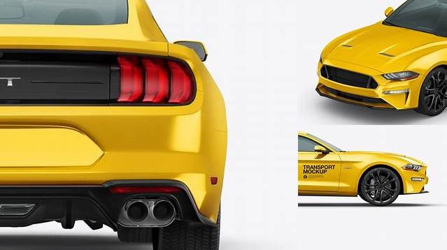 4970+ Mustang GT PSD Mockup Back View Free Graphic Design Mockup File