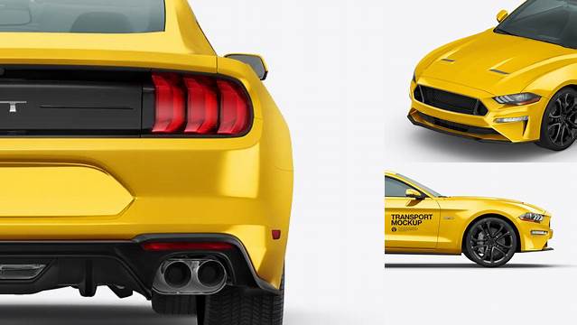 4970+ Mustang GT PSD Mockup Back View Free Graphic Design Mockup File