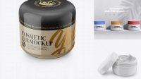 4975+ Glossy Cosmetic Jar PSD Mockup High Angle Shot High-Quality Editable PSD