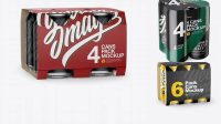 4977+ 4 Pack Can Mockup Hight Resolution