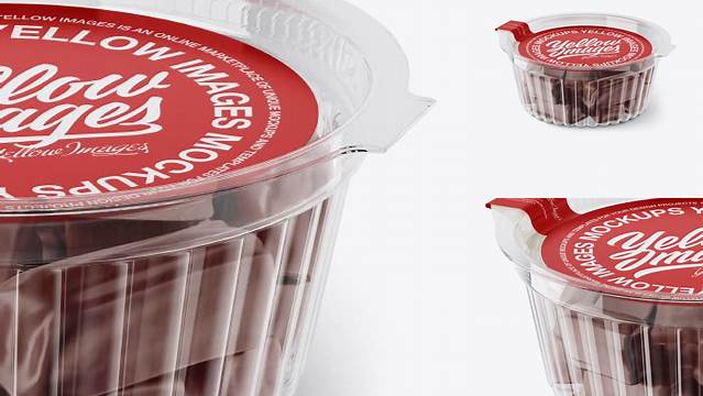 4977+ Transparent Container with Sweets PSD Mockup Front View High-Angle Shot Free Mockup Templates