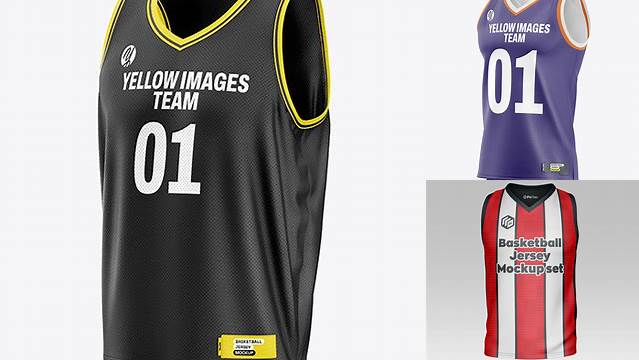 4979+ Basketball Jersey With V-Neck PSD Mockup Half Side View Digital Download PSD for Free