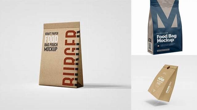 4982+ Kraft Paper Food Bag PSD Mockup Half Side View Layered Photoshop Template