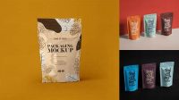 4985+ Stand-Up Pouch with Rice PSD Mockup Front View Editable Photoshop Free Mockup