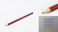 4986+ Round Pencil PSD Mockup Half Side View Easy Editable