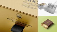 4988+ Metallic Gift Box PSD Mockup Half Side View Creative Digital PSD Download