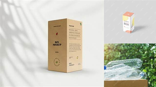 4992+ Green Plastic Bottle with Paper Box PSD Mockup Digital Download