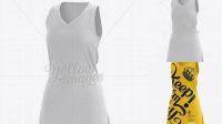 4996+ Netball Dress HQ PSD Mockup Half-Turned View Best for Showcase