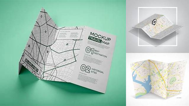 4996+ Paper Map Mockup Layered Photoshop Template