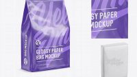 4997+ Stitched Glossy Paper Bag PSD Mockup Halfside View High-Quality Design Free PSD