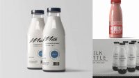 4998+ Square Milk Bottle PSD Mockup Free Mockup PSD Template