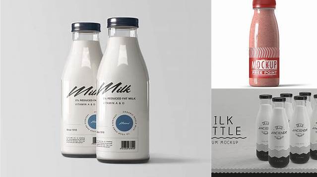 4998+ Square Milk Bottle PSD Mockup Free Mockup PSD Template