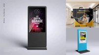 5000+ LCD Video Wall Stand PSD Mockup Front View Easy-to-Use PSD Template