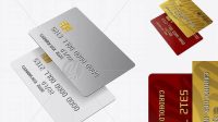 5002+ Matte Plastic and Metallic Credit Cards PSD Mockup Half Side View Creative and Modern PSD Freebie