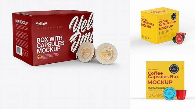 5003+ Box with Capsules PSD Mockup Half Side View Custom Mockup Graphic Design