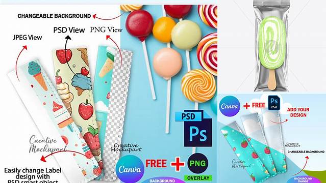 5003+ Ice Lolly Mockup Free Photoshop Mockup Design