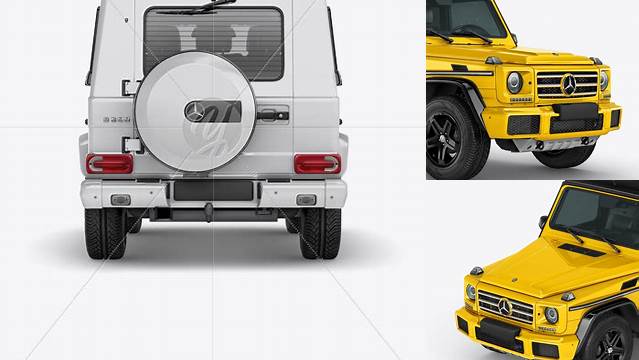 5004+ Mercedes Benz G class PSD Mockup Back view High-Resolution Graphic