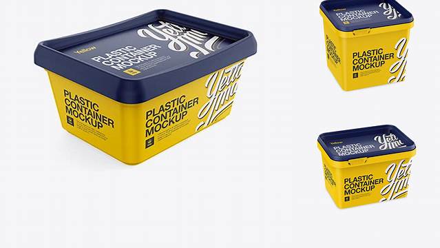 5007+ Matte Butter Tub PSD Mockup Halfside View High-Angle Shot For Free Download