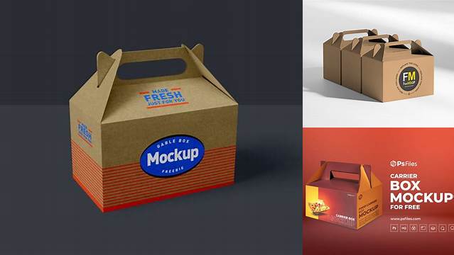 5008+ Gable Box Mockup Free PSD Free Download