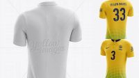 5008+ Men’s Soccer Polo Shirt PSD Mockup Back Half Side View Download Now High-Quality PSD Template