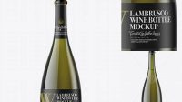 5014+ Green Glass Lambrusco White Wine Bottle PSD Mockup Elegant and Stylish Mockup