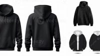 5017+ Mockup Hoodie Hitam Smart PNG Image