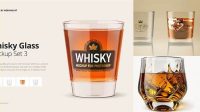 5018+ Whiskey Glass Mockup Modern Free PSD Template