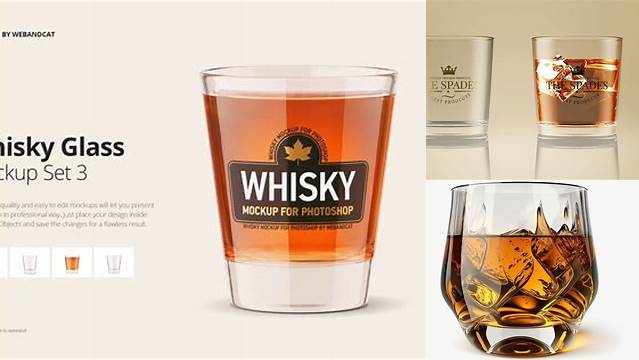 5018+ Whiskey Glass Mockup Modern Free PSD Template