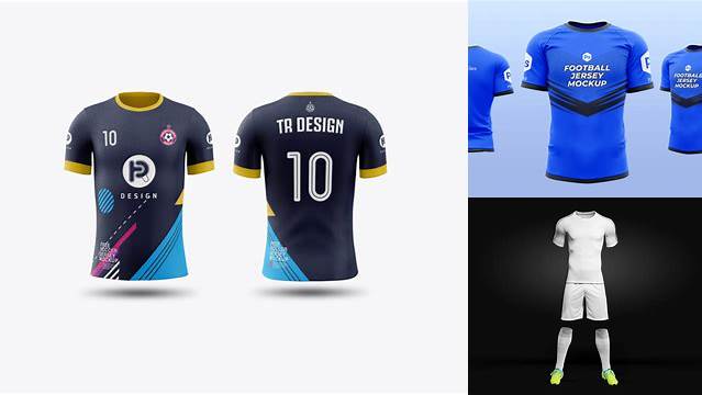 5019+ Men’s Soccer Team Jersey LS PSD Mockup Half Side View Creative Layered Design File