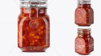 5021+ 900ml Mexican Beans Glass Jar with Clamp Lid PSD Mockup Digital Download