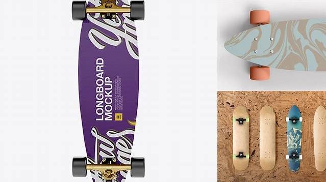 5022+ Longboard PSD Mockup Back View Free PSD for Designers