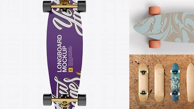 5022+ Longboard PSD Mockup Back View Free PSD for Designers