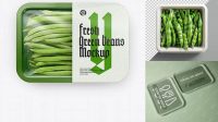 5022+ Plastic Tray With Green Beans PSD Mockup Top View Advanced Editable PSD