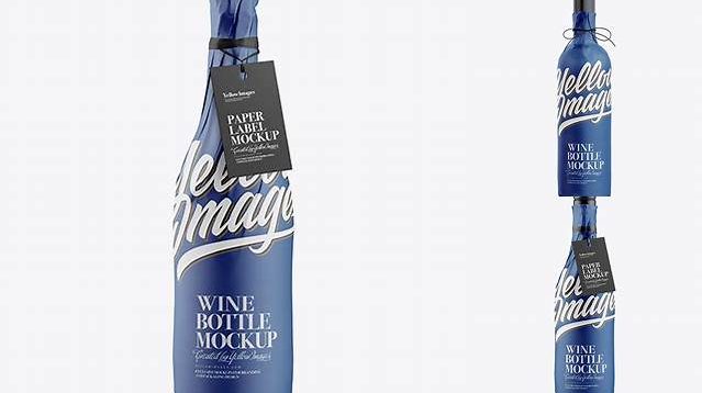 5026+ Wine Bottle in Matte Paper Wrap Professional Quality Freebie PSD File