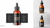 5028+ Square Amber Glass Bottle with Dropper PSD Mockup High-Resolution Editable PSD