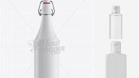 5030+ White Glass Bottle with Flip-Top Cap PSD Mockup Free Mockup Templates