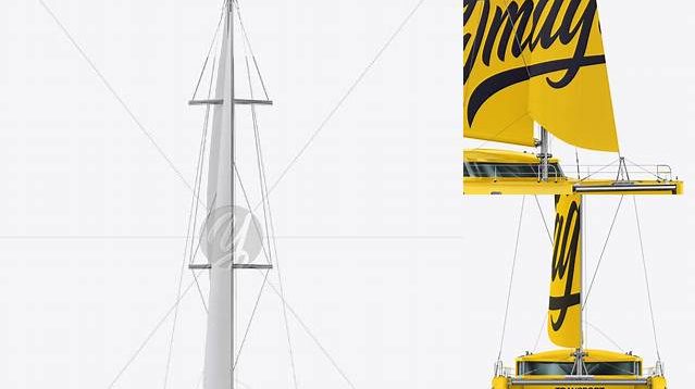 5035+ Catamaran PSD Mockup Front View Fully Customizable Photoshop Freebie